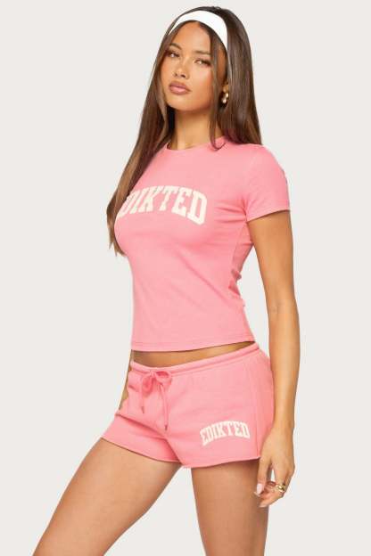 Sporty Babe Edikted T Shirt - PINK