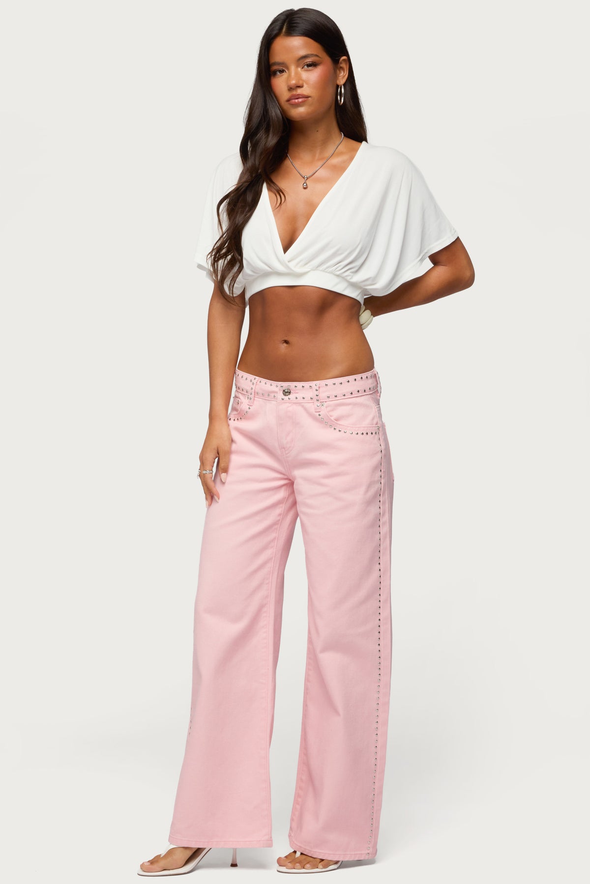 Candela V Neck Crop Top - CREAM