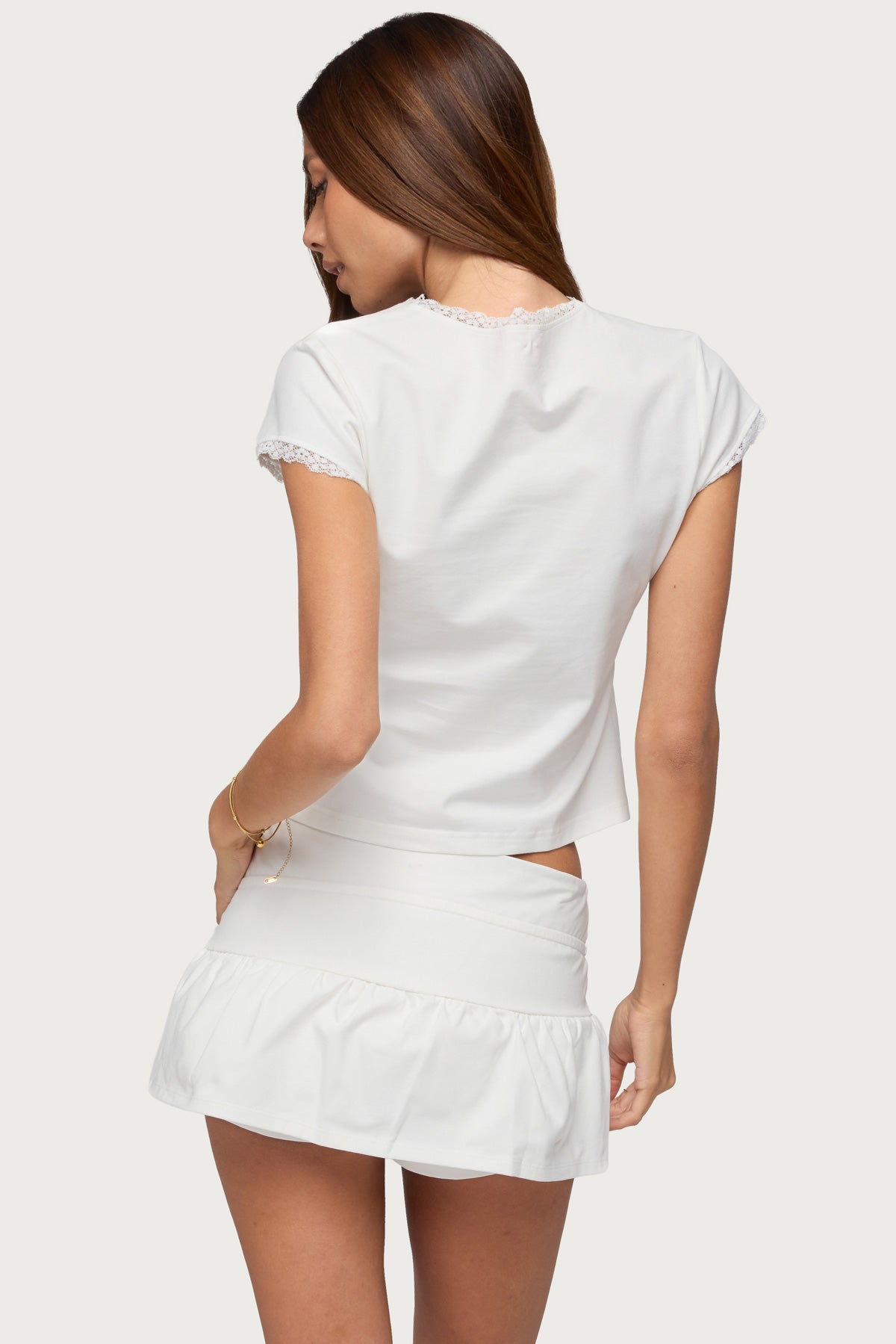 Yelena Lacey Button Up Top - CREAM