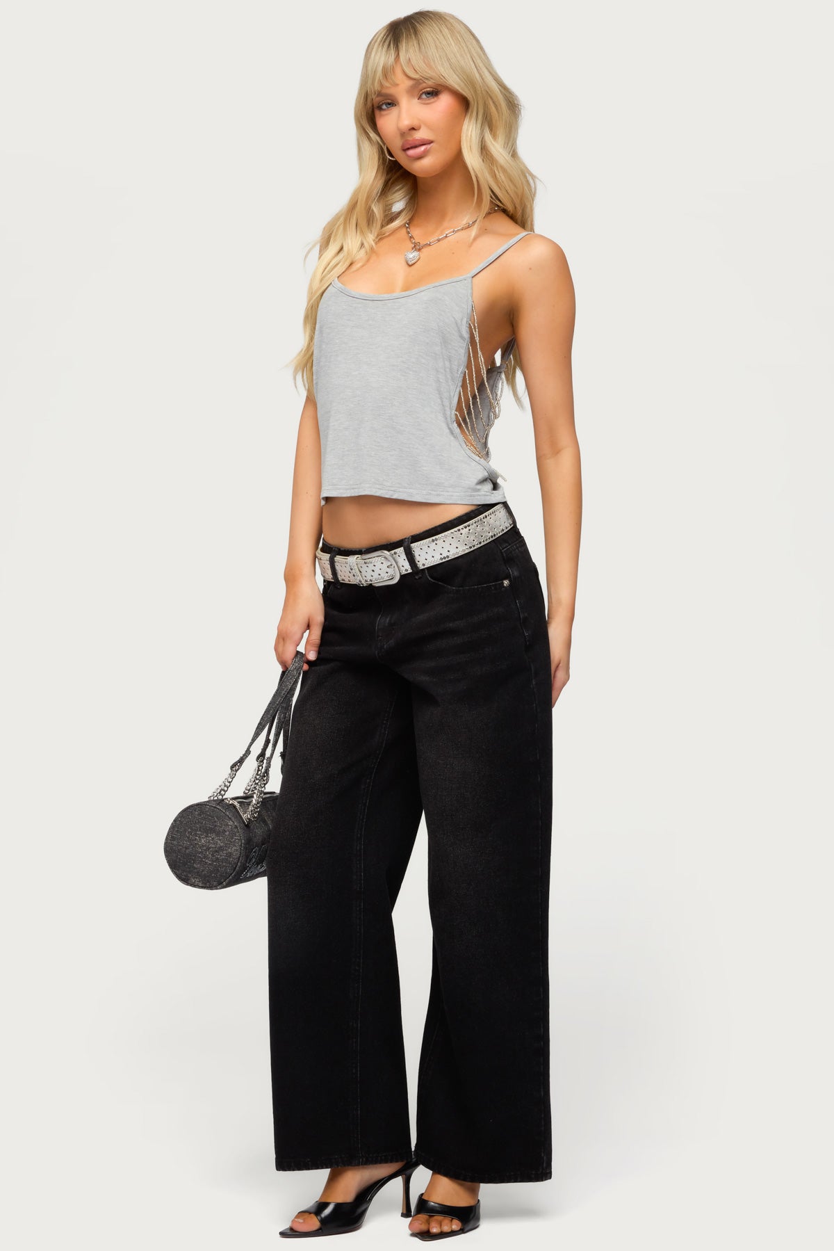 Petite Raelynn Washed Low Rise Baggy Jeans - DENIM-BLACK