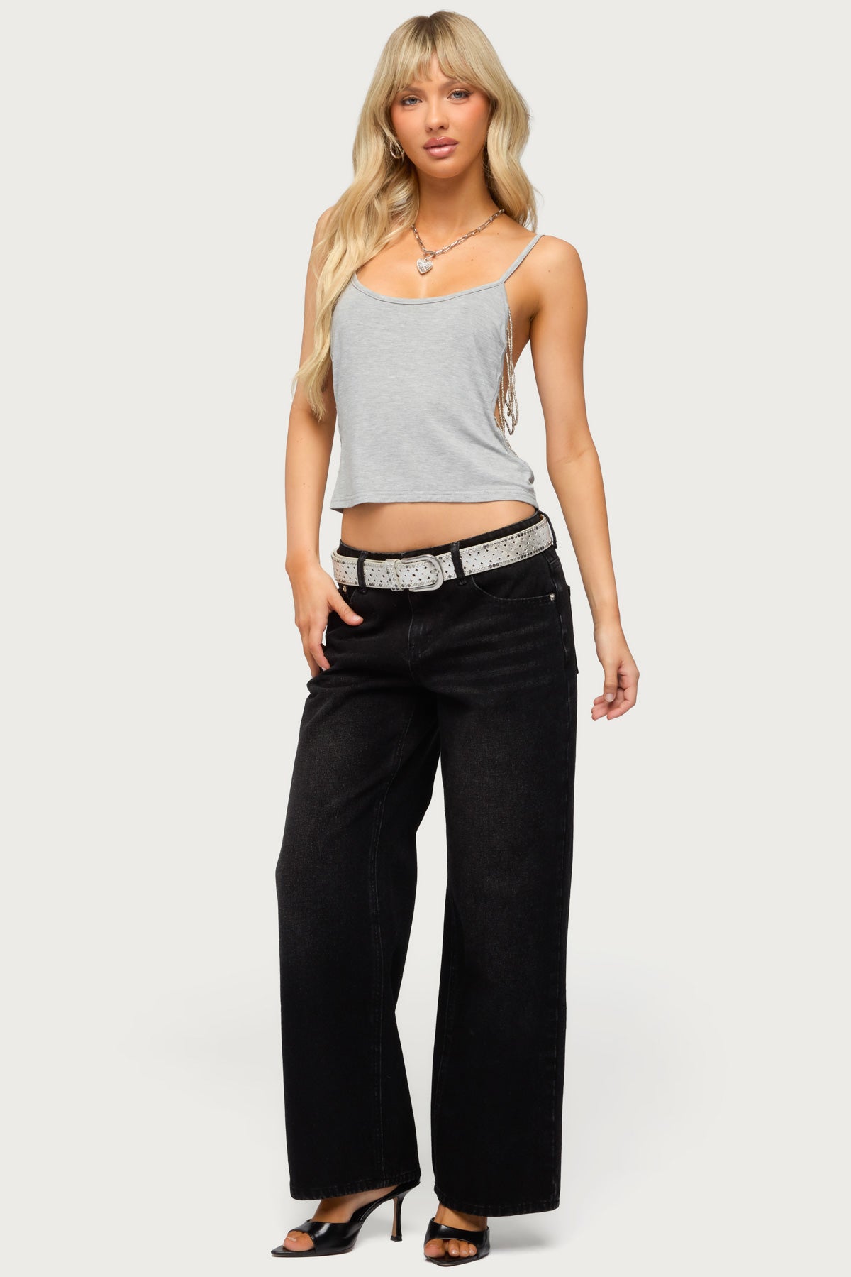 Petite Raelynn Washed Low Rise Baggy Jeans - DENIM-BLACK
