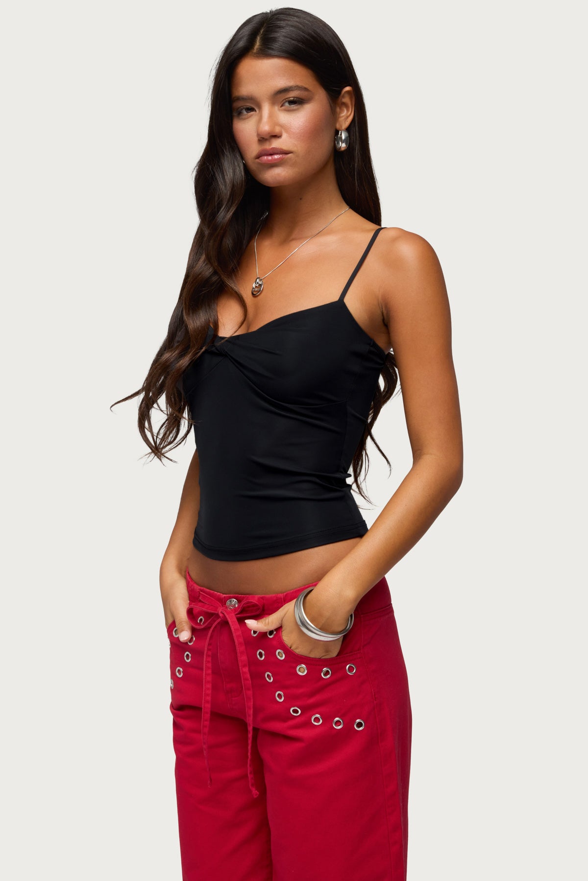 Pyper Twisted Tank Top - BLACK