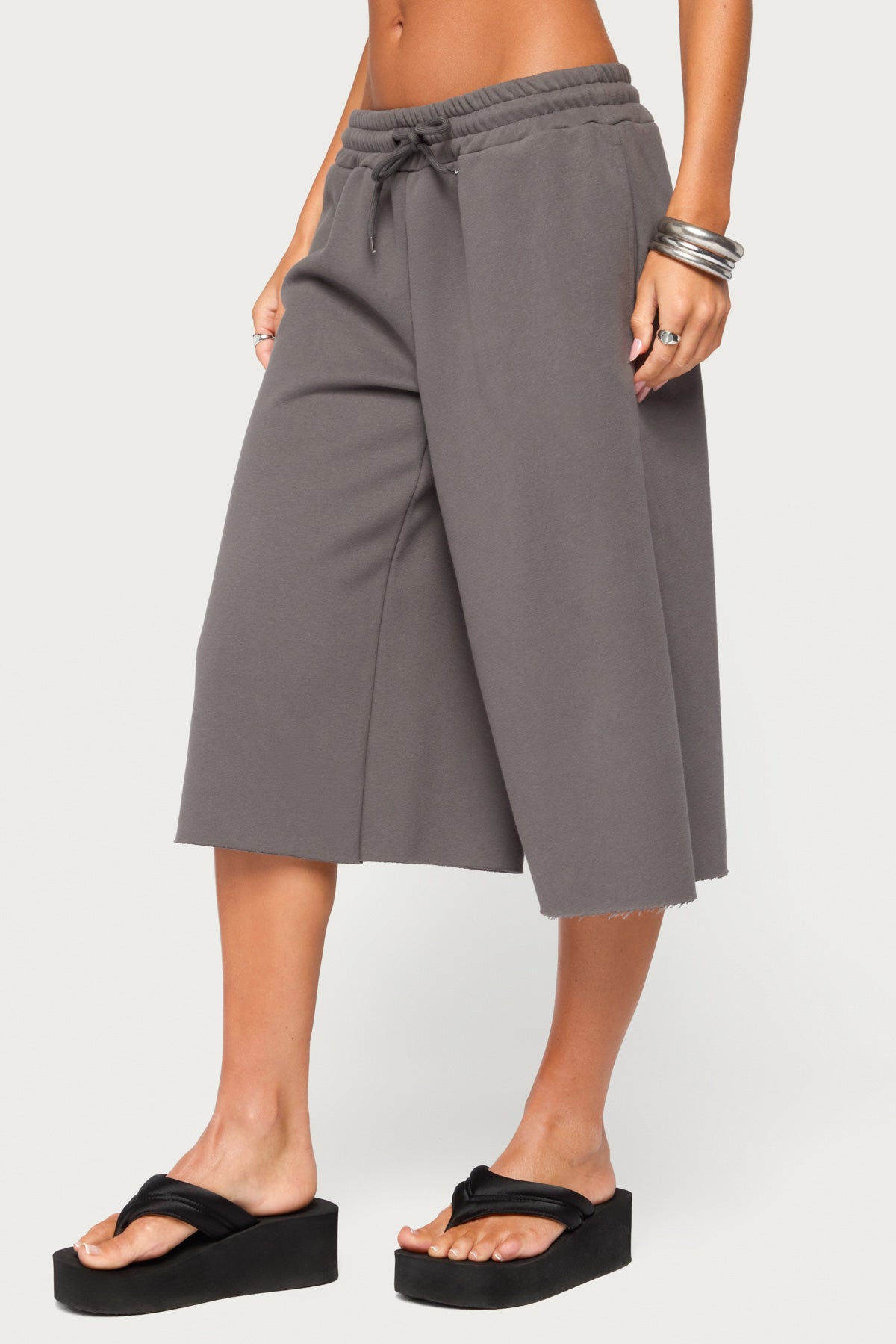 Amika Oversized Bermuda Shorts - DARK-GRAY