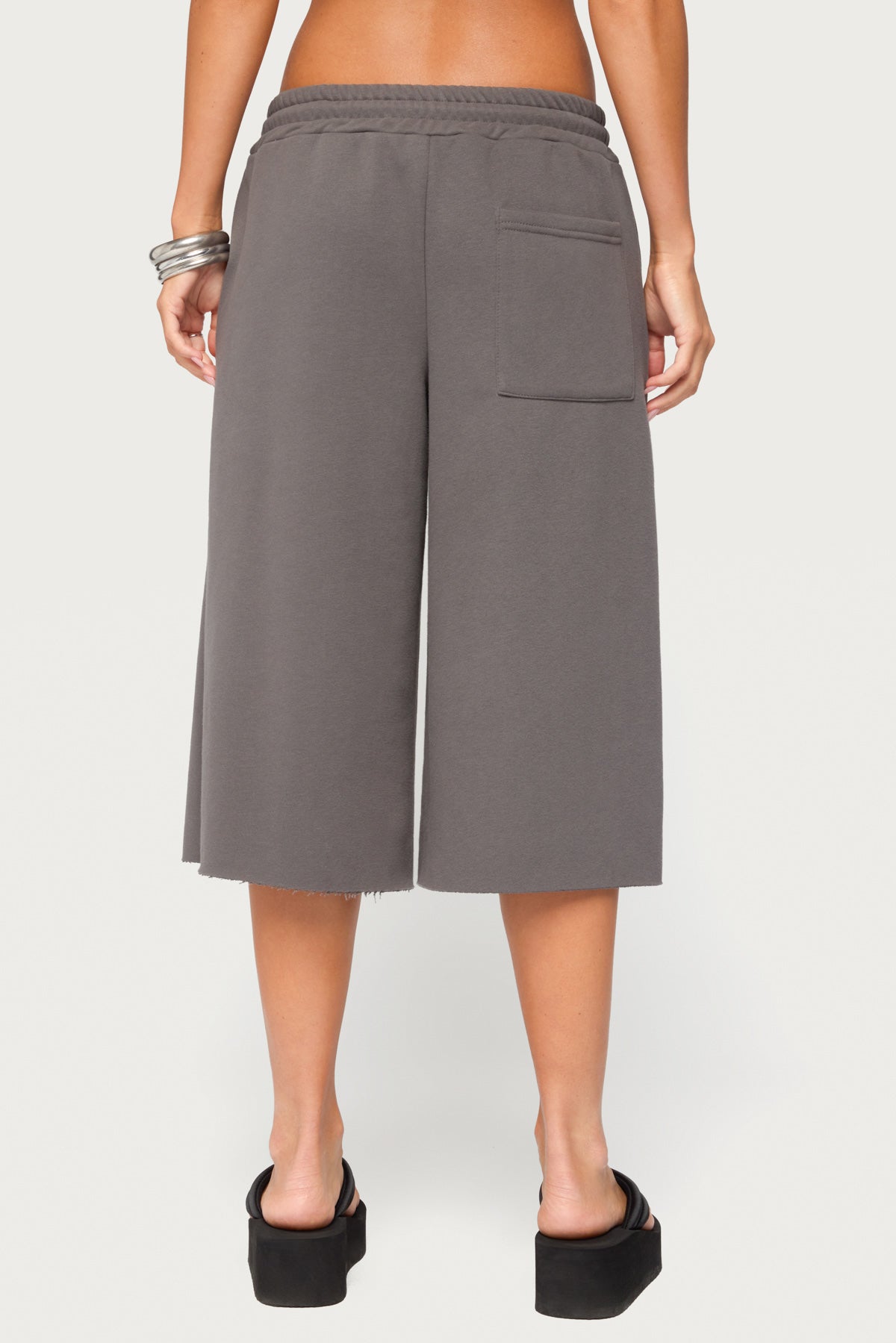 Amika Oversized Bermuda Shorts - DARK-GRAY