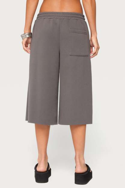 Amika Oversized Bermuda Shorts - DARK-GRAY