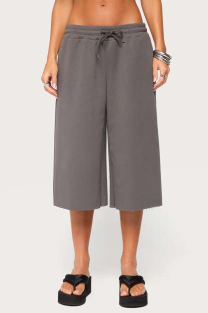 Amika Oversized Bermuda Shorts - DARK-GRAY