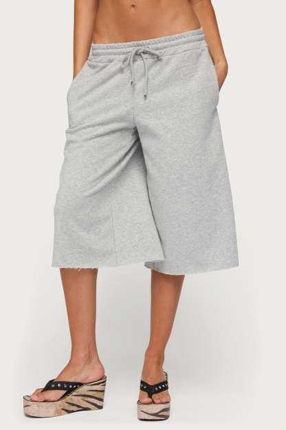 Amika Oversized Bermuda Shorts - GRAY-MELANGE