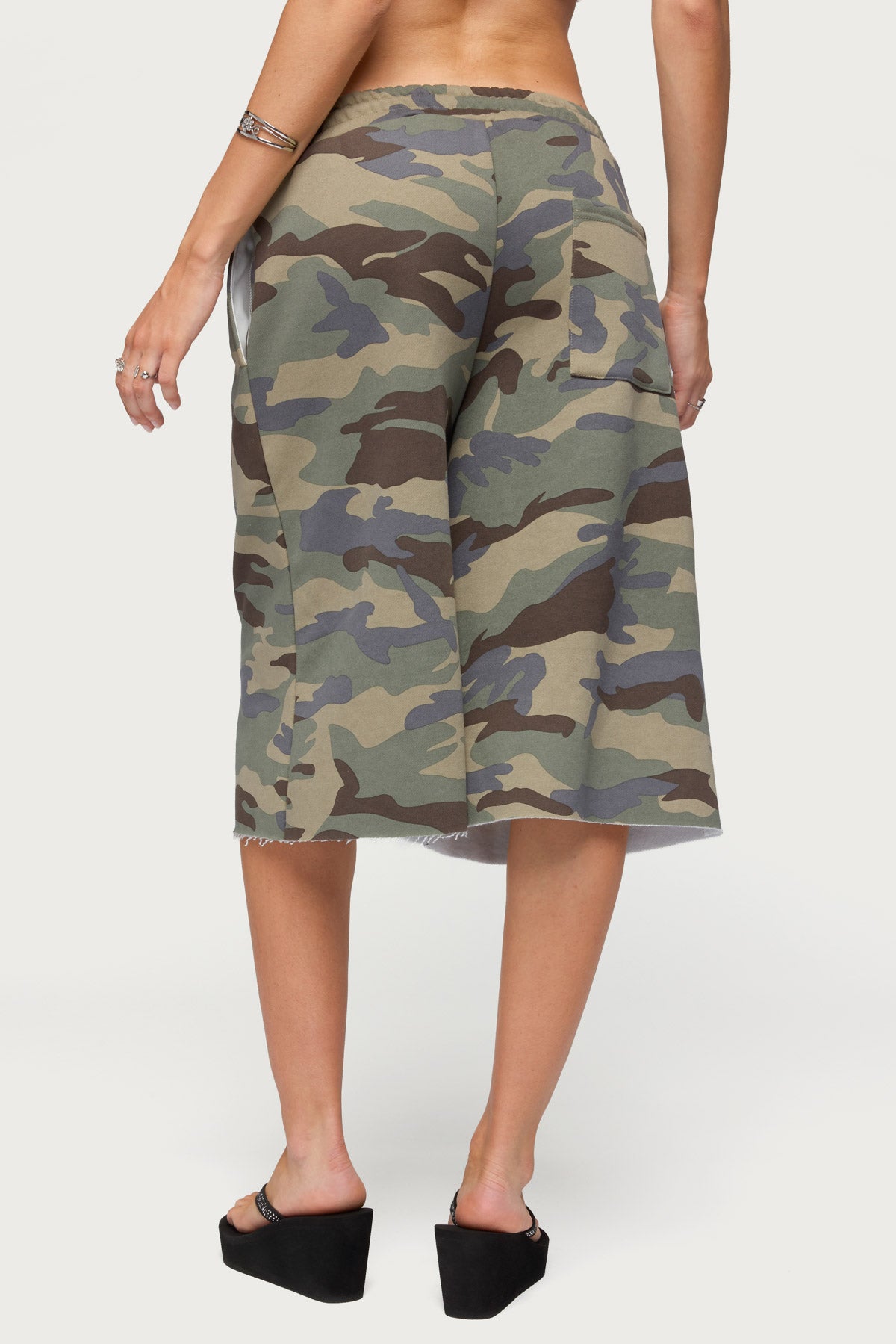Amika Oversized Bermuda Shorts - OLIVE