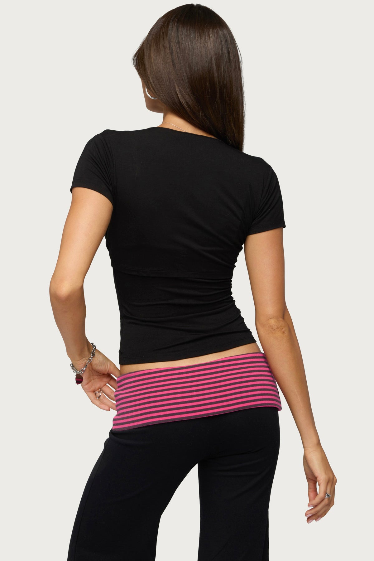 Malka Two Piece Tie Front Top - BLACK