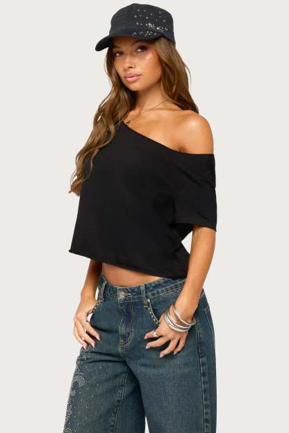 Dosie Off Shoulder Top - BLACK