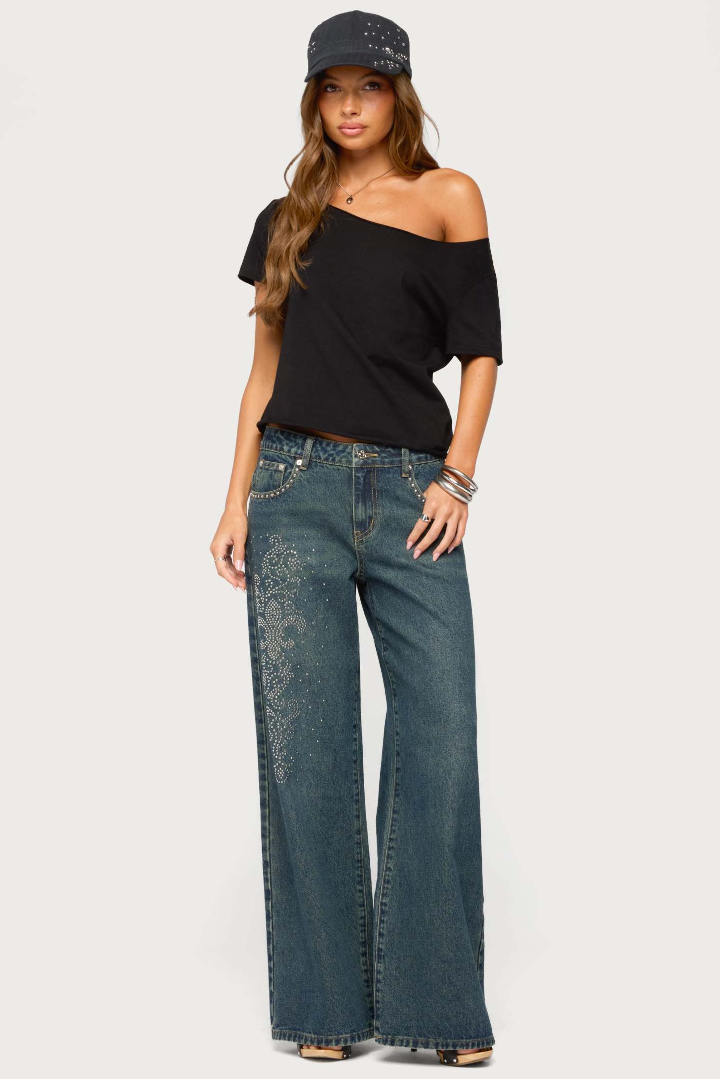Dosie Off Shoulder Top - BLACK