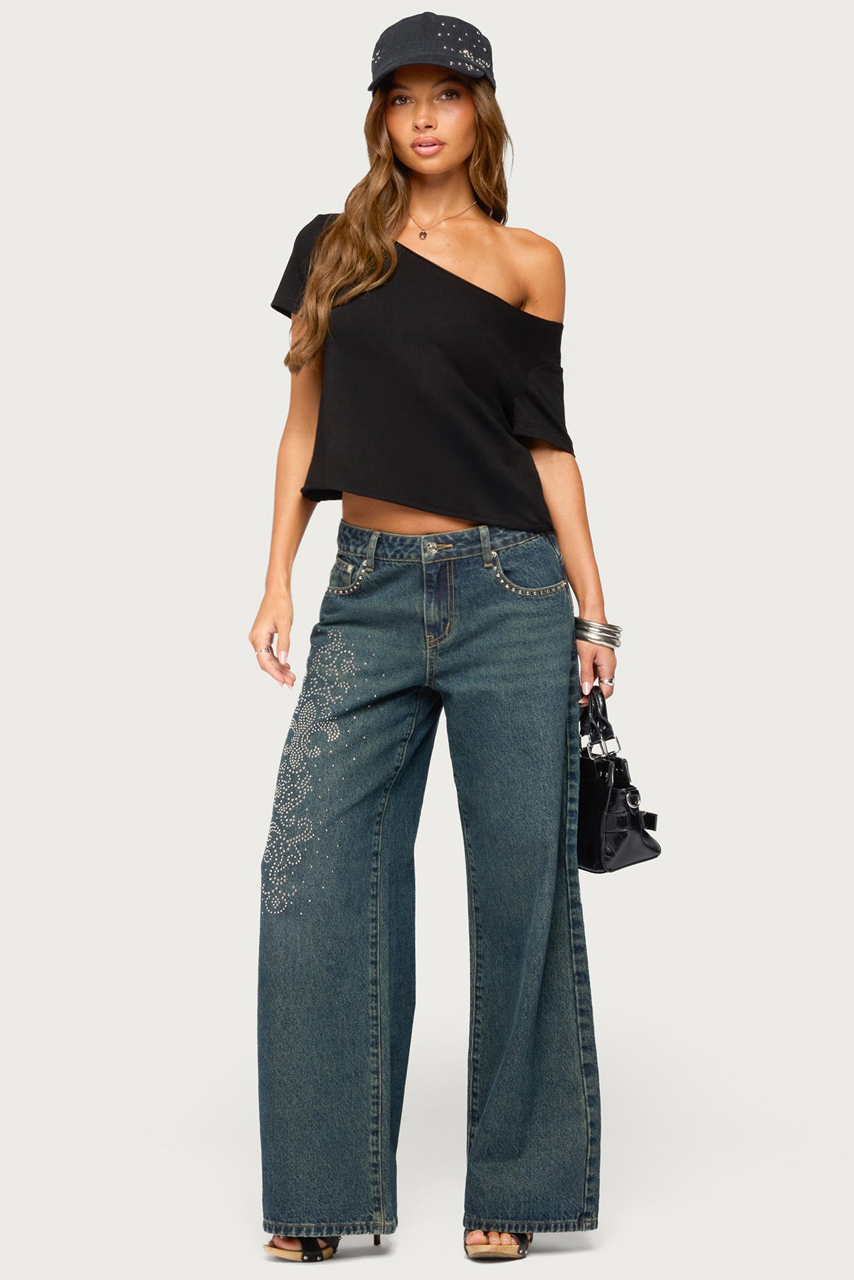Dosie Off Shoulder Top - BLACK