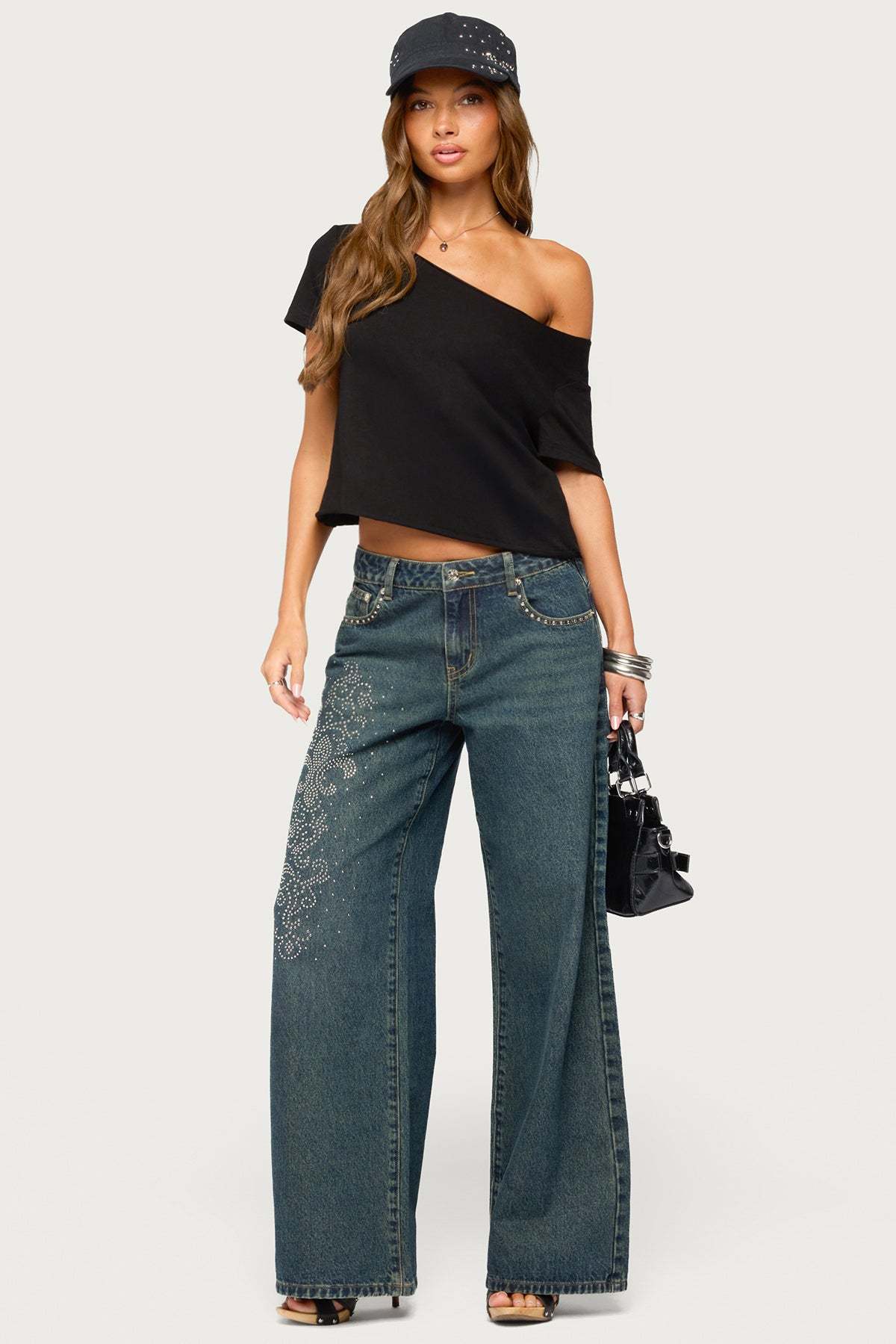 Dosie Off Shoulder Top - BLACK