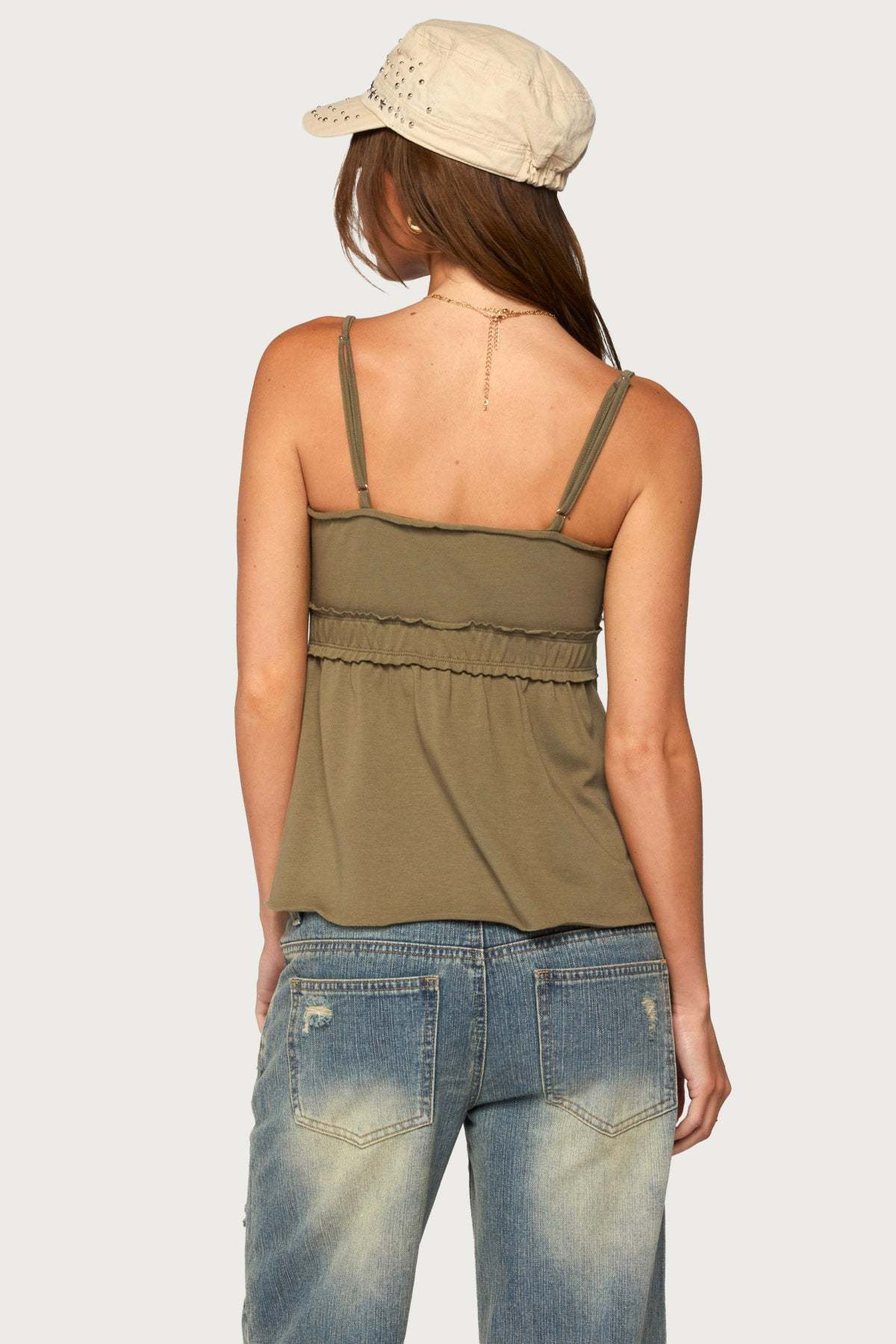 Zepher Lettuce Tank Top - OLIVE