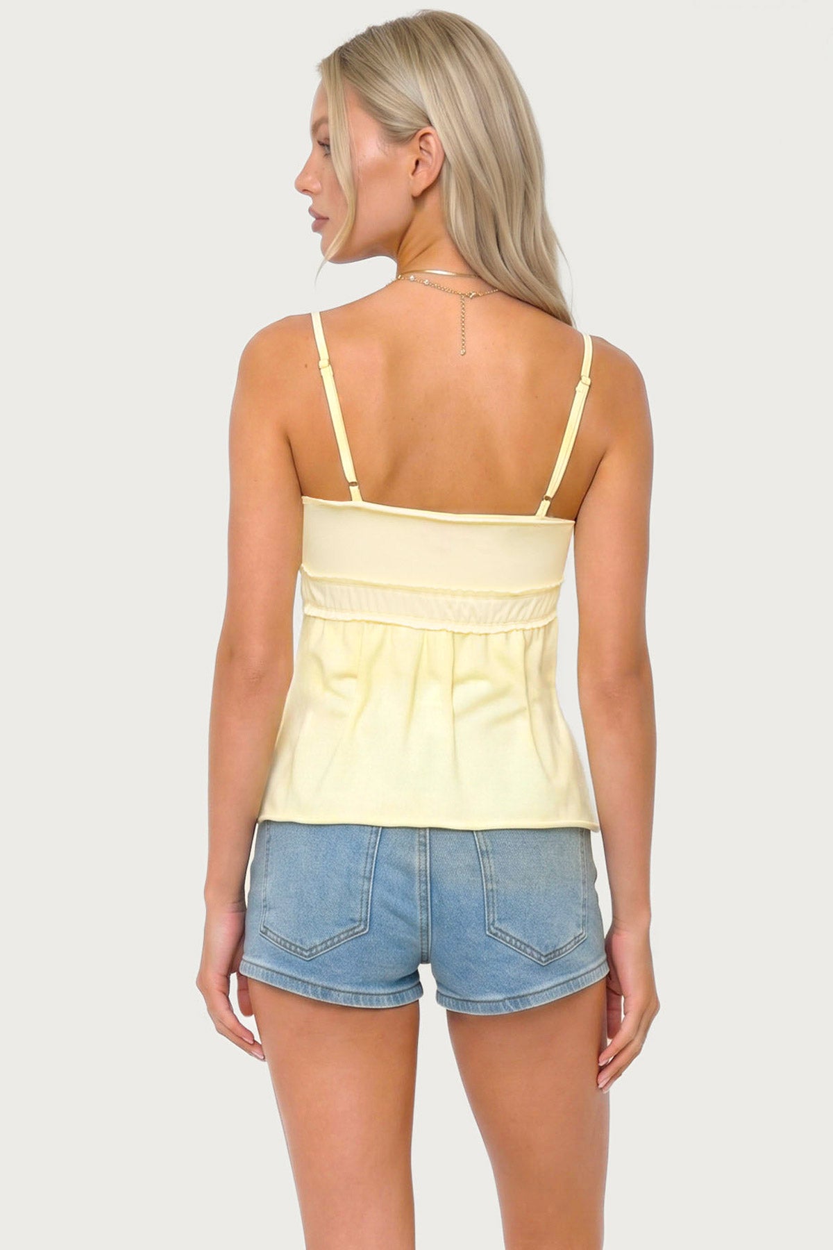 Zepher Lettuce Tank Top - YELLOW
