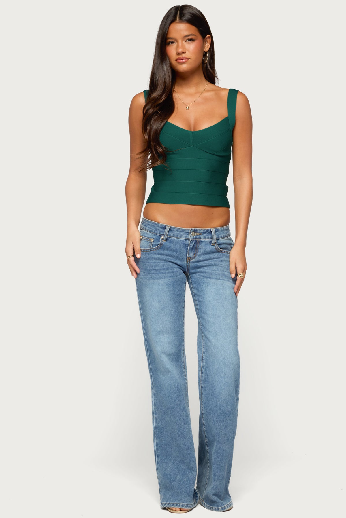 Ianthe Knit Bandage Top - GREEN