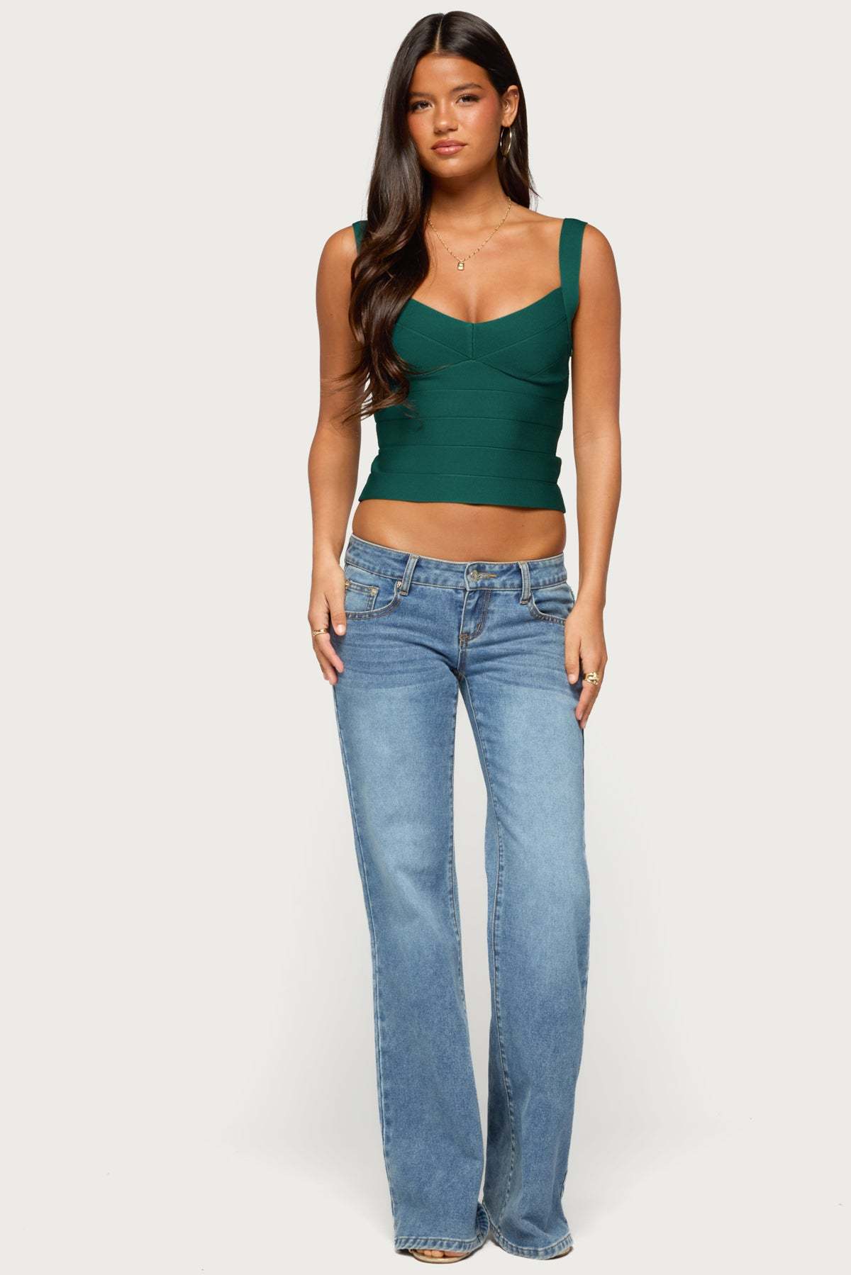 Ianthe Knit Bandage Top - GREEN
