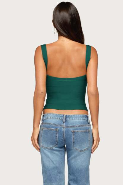 Ianthe Knit Bandage Top - GREEN