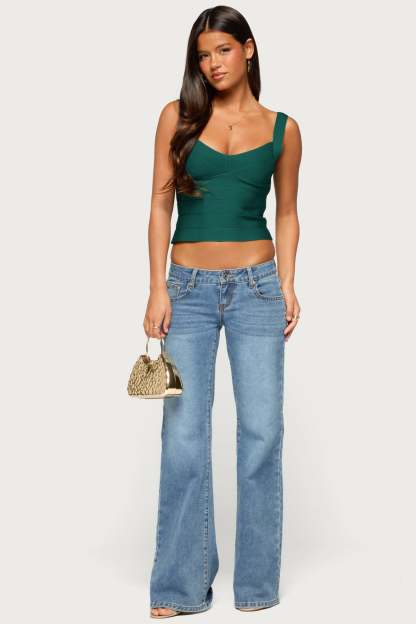 Ianthe Knit Bandage Top - GREEN