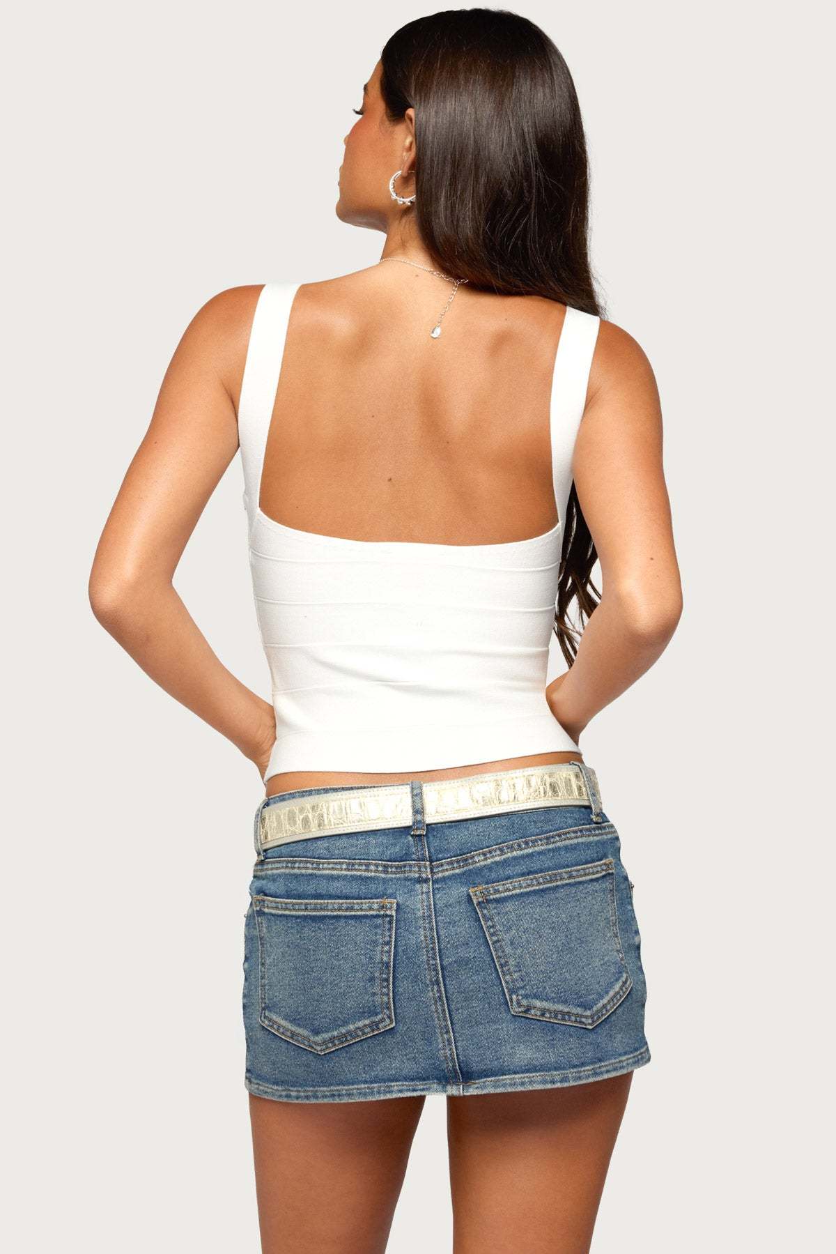 Ianthe Knit Bandage Top - WHITE