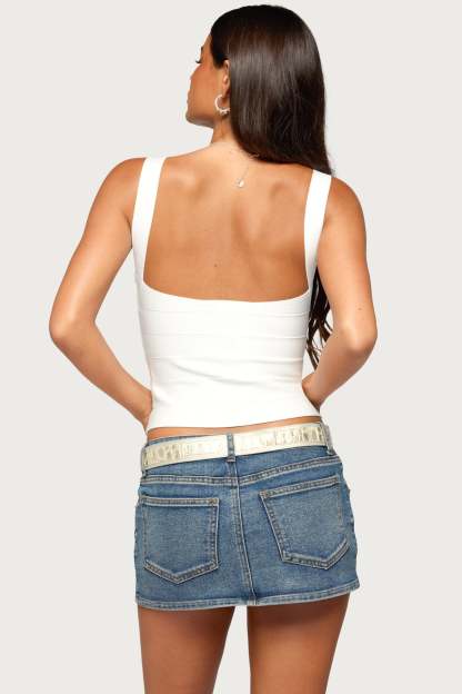 Ianthe Knit Bandage Top - WHITE