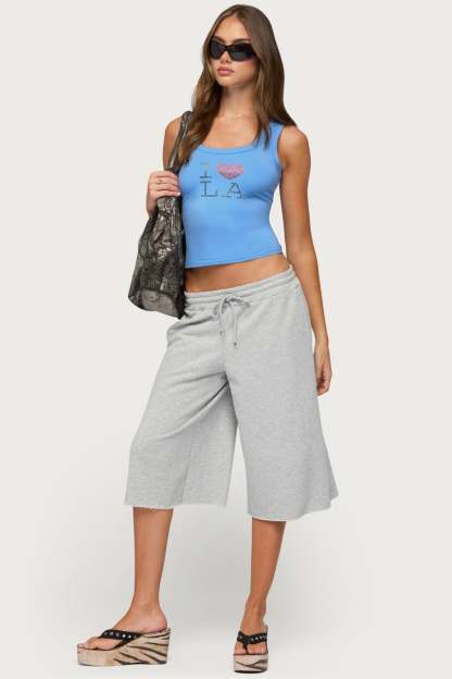 Amika Oversized Bermuda Shorts - GRAY-MELANGE
