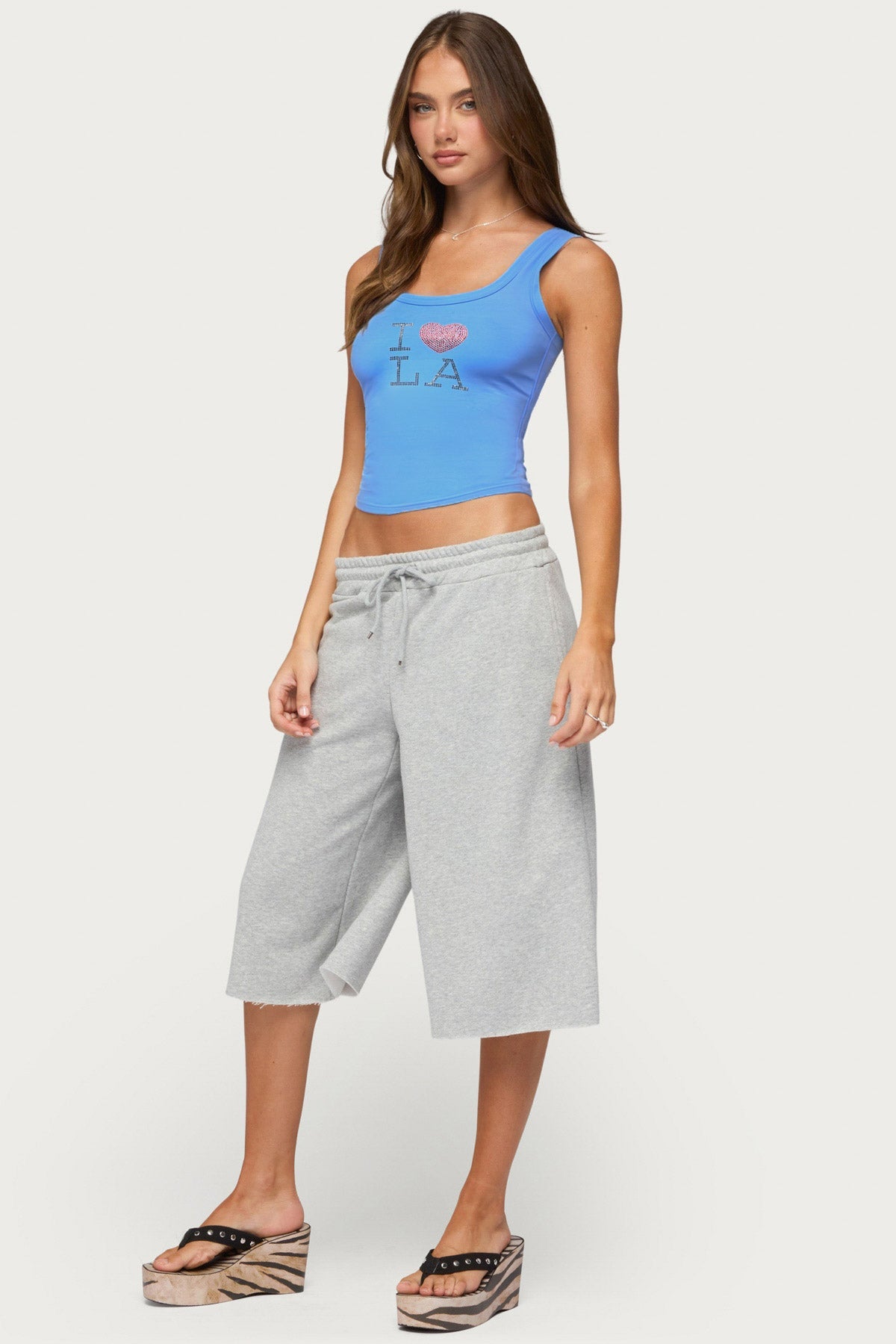 Amika Oversized Bermuda Shorts - GRAY-MELANGE
