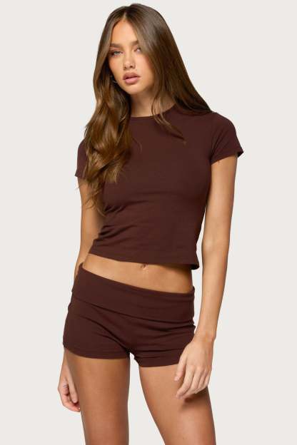 Marleaux Fitted T Shirt - BROWN