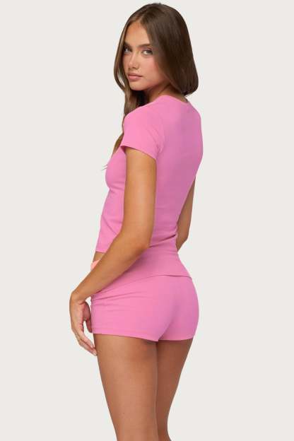 Marleaux Fitted T Shirt - PINK