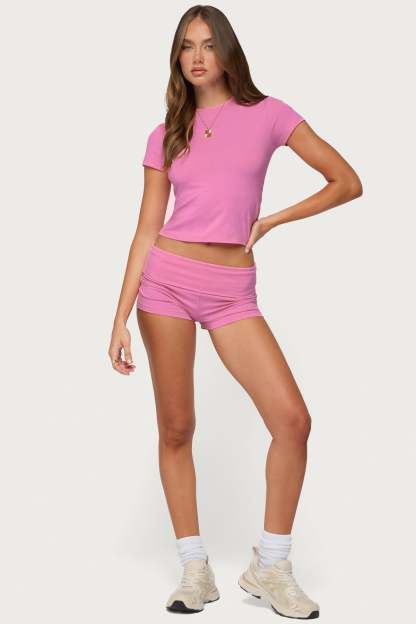 Marleaux Foldover Shorts - PINK