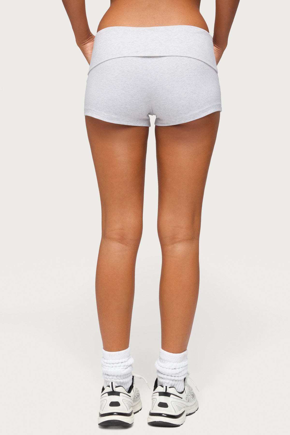 Marleaux Foldover Shorts - LIGHT-GRAY-MELANGE