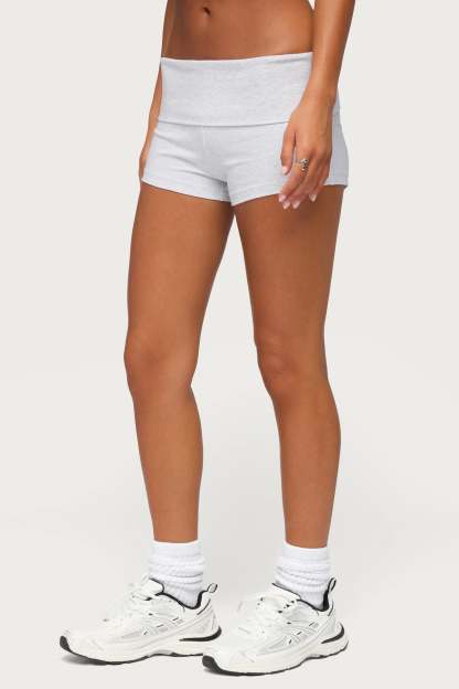 Marleaux Foldover Shorts - LIGHT-GRAY-MELANGE