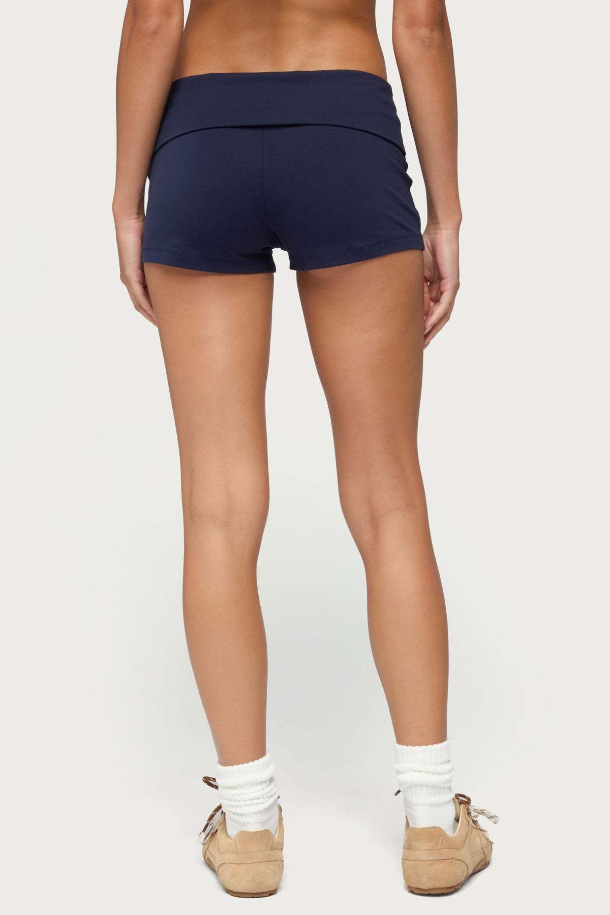 Marleaux Foldover Shorts - NAVY