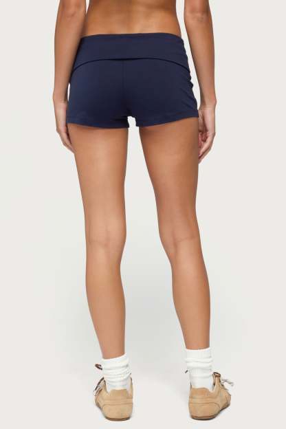 Marleaux Foldover Shorts - NAVY