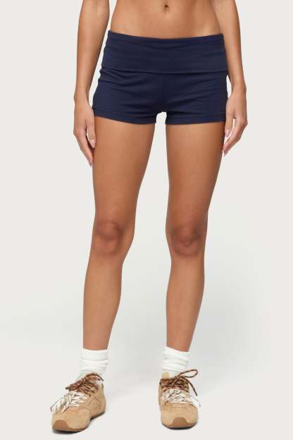 Marleaux Foldover Shorts - NAVY