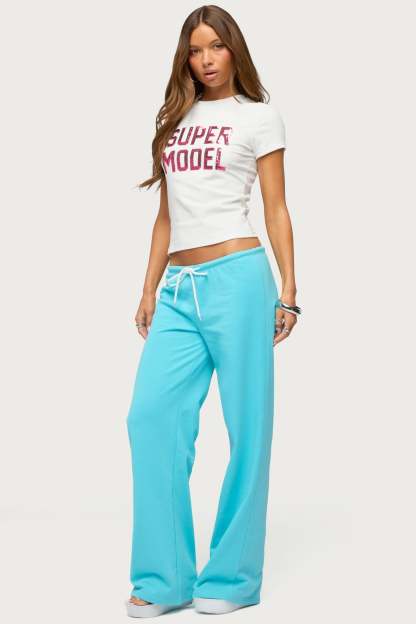 Callista Straight Leg Sweatpants - TURQUOISE