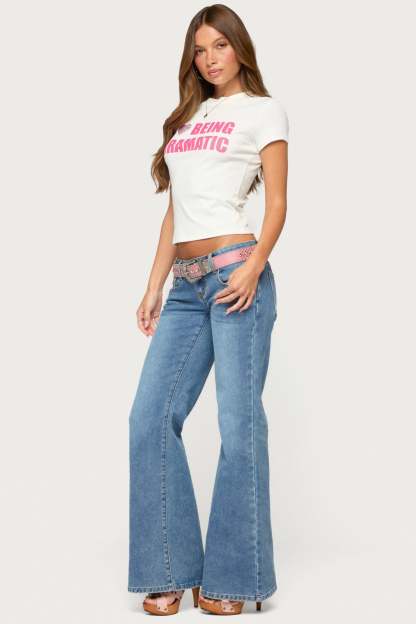 Drama Queen Rhinestone T Shirt - WHITE