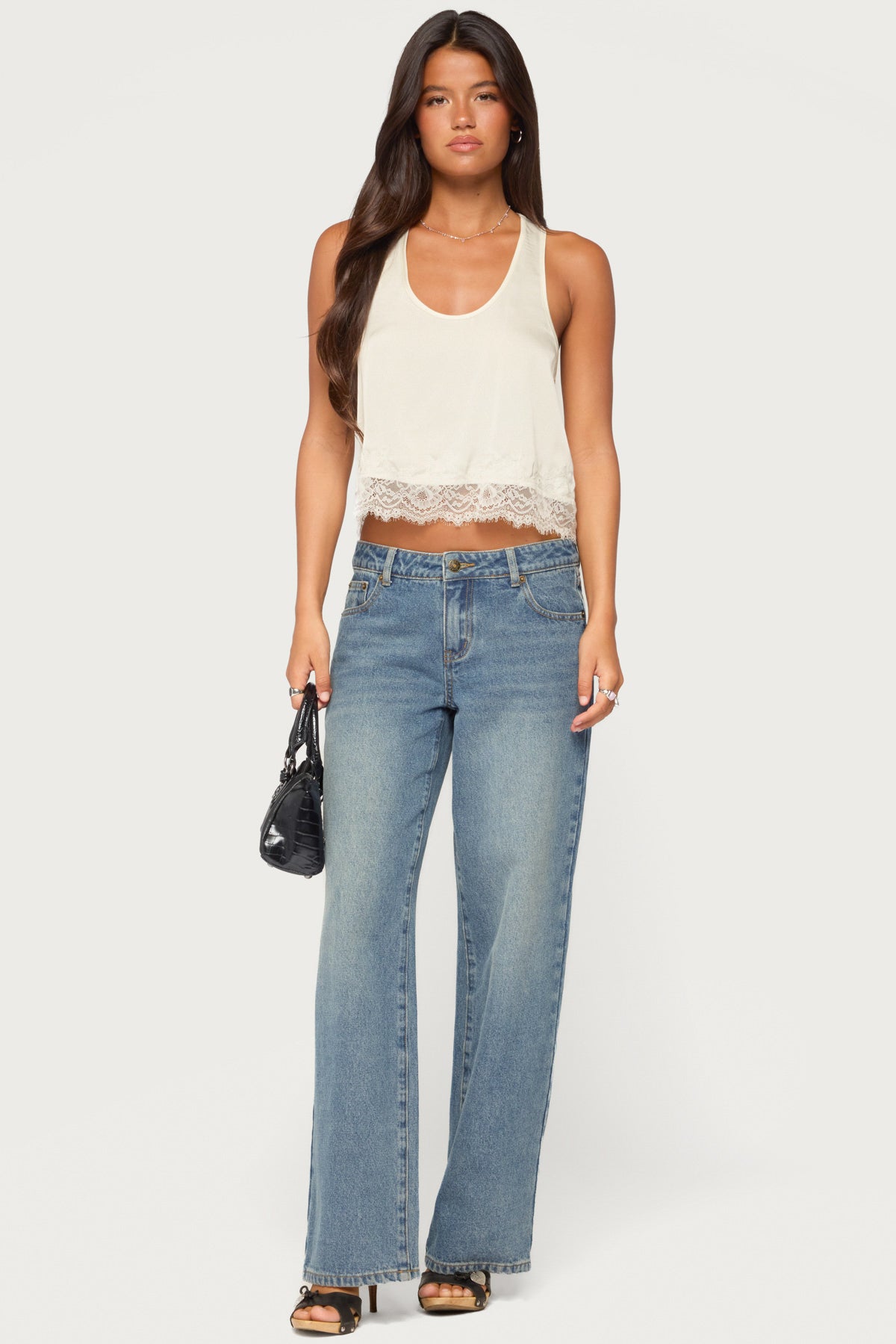 Onie Lacey Satin Effect Tank Top - CREAM