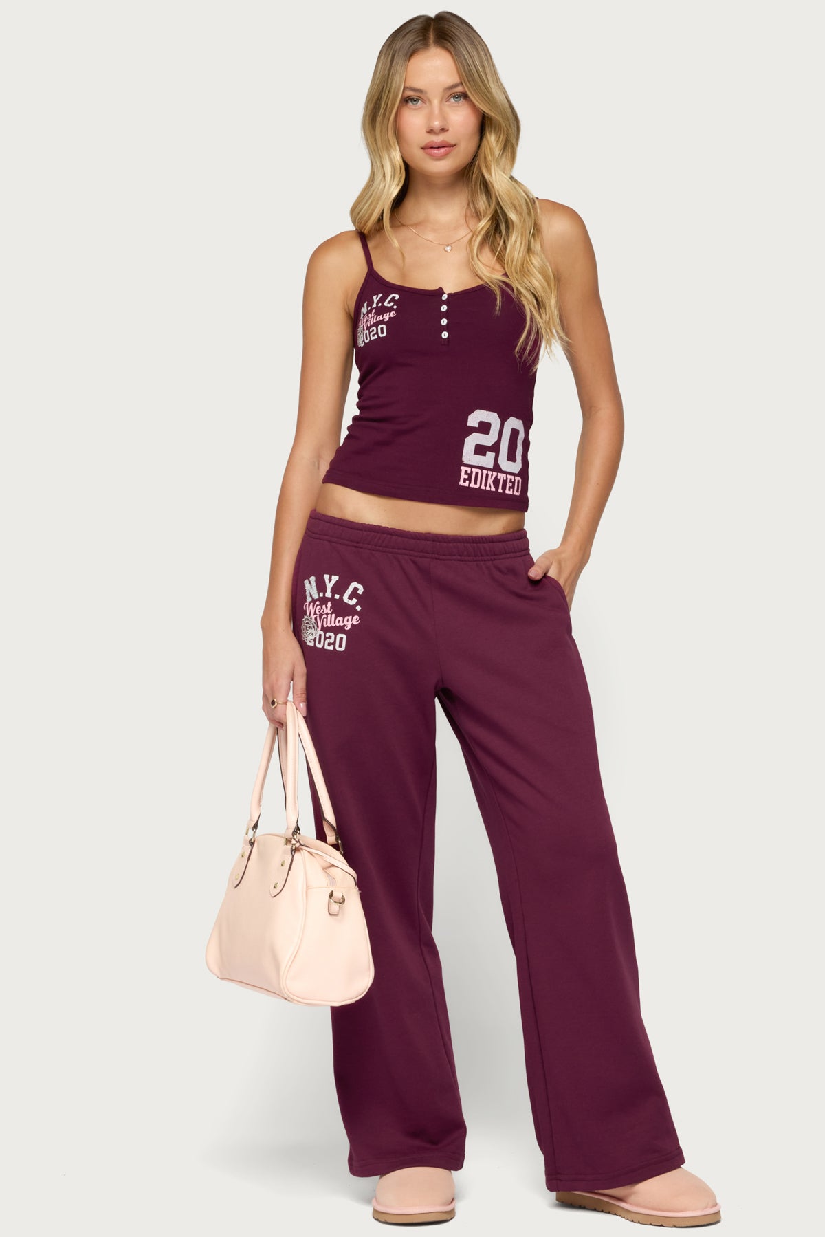 Edikted 2020 Henley Tank Top - PLUM