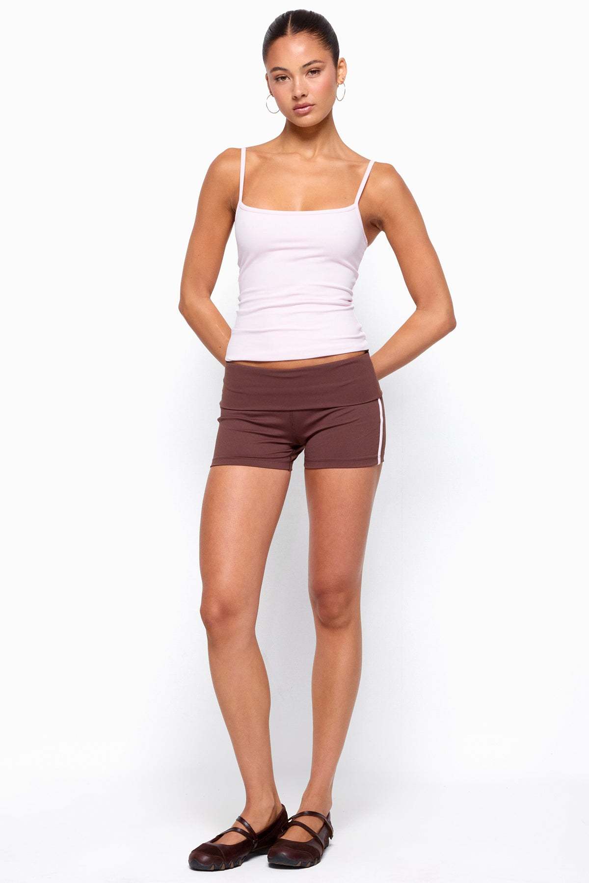 Ambar Reversible Contrast Tank Top - BROWN-AND-PINK