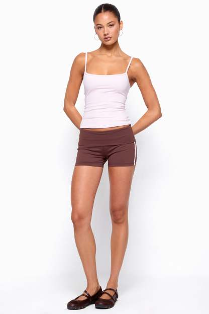 Ambar Reversible Contrast Tank Top - BROWN-AND-PINK