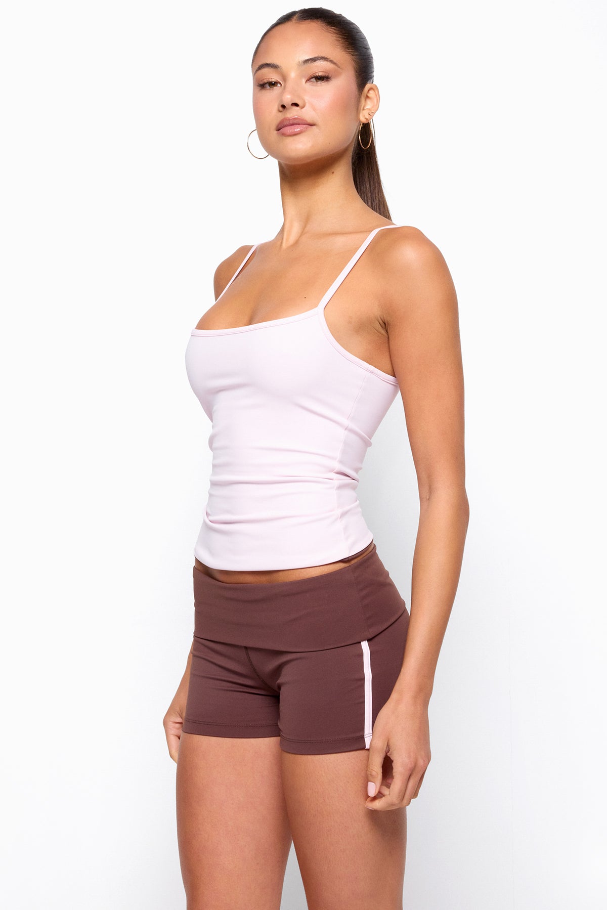 Ambar Reversible Contrast Tank Top - BROWN-AND-PINK