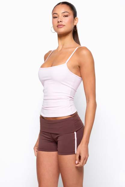Ambar Reversible Contrast Tank Top - BROWN-AND-PINK