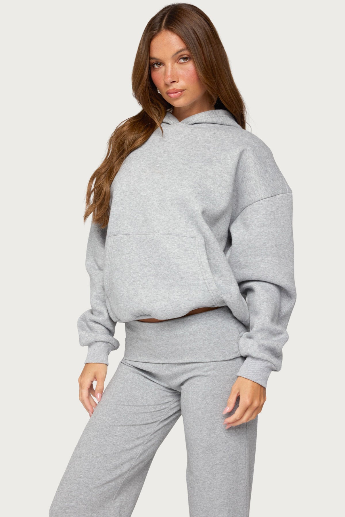 Angel Energy Sequin Hoodie - GRAY-MELANGE