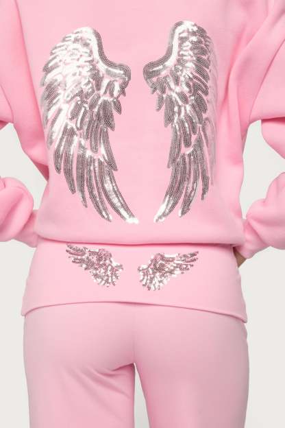 Angel Energy Sequin Hoodie - PINK