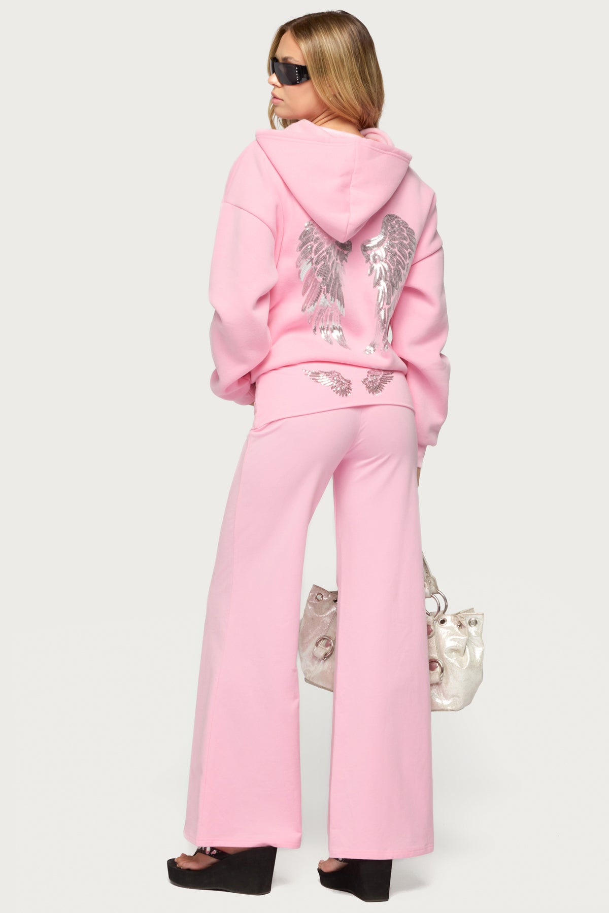 Angel Energy Sequin Foldover Pants - PINK