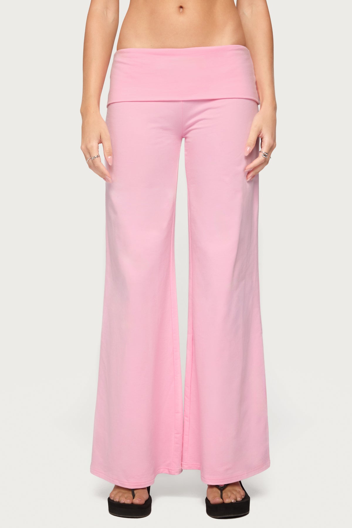 Angel Energy Sequin Foldover Pants - PINK