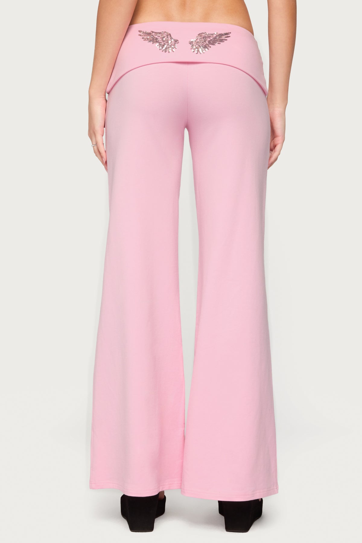 Angel Energy Sequin Foldover Pants - PINK