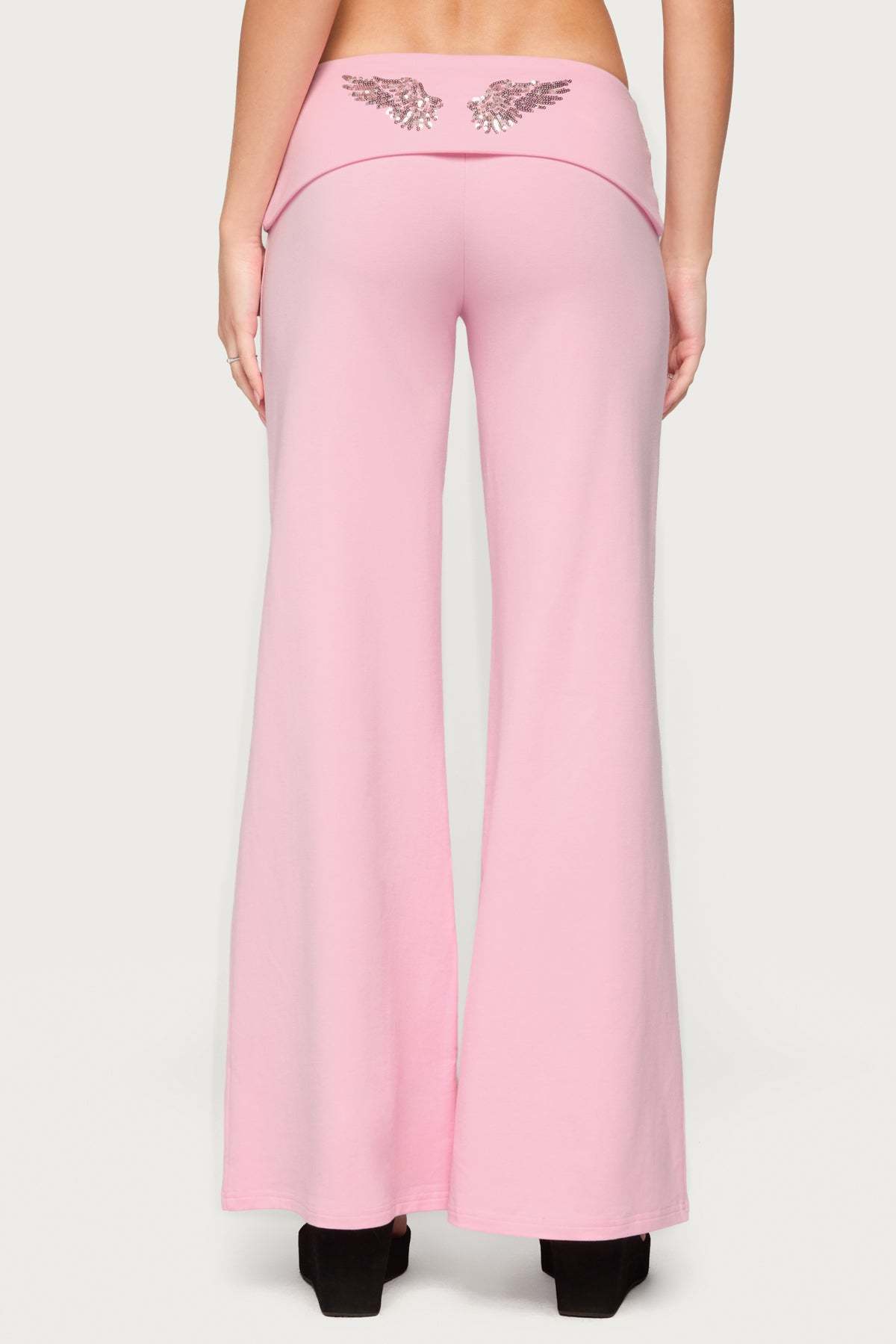 Angel Energy Sequin Foldover Pants - PINK