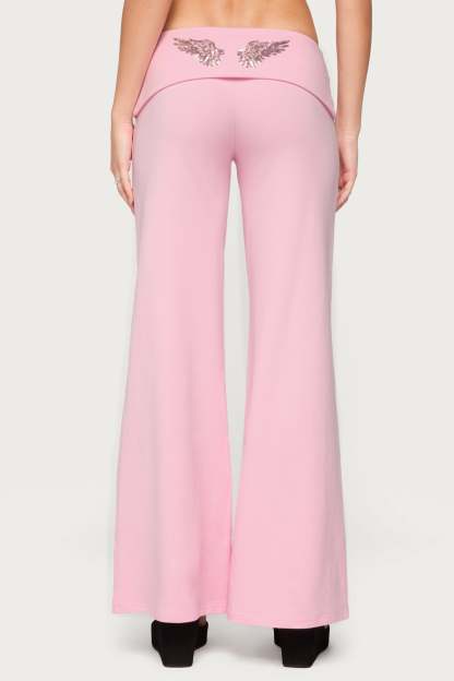 Angel Energy Sequin Foldover Pants - PINK